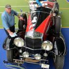 Robert Duncan, of Wanaka, prepares his 1934 Duesenberg model J on Friday.