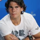 Spain's Rafael Nadal listens to a question during a press conference at the Australian Open...