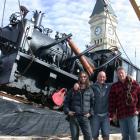 The instigators of a massive Steampunk train creation (from left) Jack Grenfell, Brian de Geest...