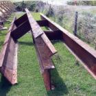 The Tuapeka Mouth pedestrian bridge I-beams lie alongside the the old bridge. Photo supplied.