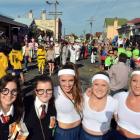 University of Otago students (from left) April Pilley (18), Alanah Harwood (19), Sophie Ehlers ...