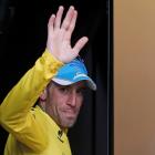 Vincenzo Nibali acknowledges fans after his win in the 145.5km 18th stage of the Tour de France...