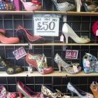 Colourful heels are displayed on one of Camden's many street markets. PHOTO: PAM JONES