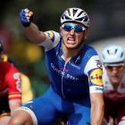 Quick-Step Floors rider Marcel Kittel of Germany reacts after winning the sixth stage. Photo:...