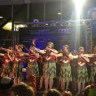 Members of the Arrowtown School kapa haka group perform a waiata at the New Zealand Winter Games...