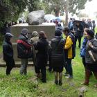 A group of 95 school principals from around New Zealand spend time at Rongo Memorial Rock on the...