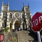 Abuse survivors, their supporters and representatives of the Catholic Diocese of Dunedin gather...