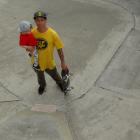 Wanaka Skate Club president Tom Peden and son Austin (1) stand in one of the bowls at the Wanaka...