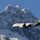 An Air New Zealand Airbus A320 passes the Remarkables, headed to Queenstown Airport. PHOTO:...