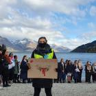 Demonstrators at a Black Lives Matter protest in Queenstown. Photo: Matthew McKew