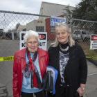 Janice Moss (left) and Betty Chapman outside the Wainoni Methodist Church. Photo: Geoff Sloan