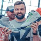 Sean McIntee gets his hands on some Air Jordans at a sneaker swap meet in Auckland. PHOTO: SUPPLIED