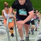 Jason Crutchley takes part in the My Step Up Challenge at Forsyth Barr Stadium in Dunedin...