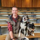 Walter Peak High Country Farm rural operations coordinator Peter Hamilton with his working dogs....