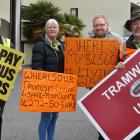 Rallying outside the Novotel Hotel in Queenstown to convince Otago regional councillors to...