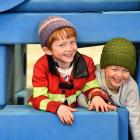  Playing with the Imagination Playground building blocks at the Dunedin Municipal Chambers as...