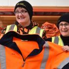 Cargill Enterprise’s Sharon Thorley (left) and Michella van Nugteren hold a reconditioned jacket...