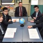 King’s High School pupils (from left) Cam Fraser (17), Tommy Chen (18), Andrew Derks (18), Sasha...