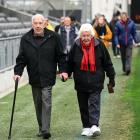 Arnold and Joyce Jones (both 93), of Dunedin, enjoy a stroll around the Forsyth Barr Stadium...