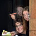 Celebrating their win after the Young Enterprise Scheme’s Otago Regional Final are Under the Door...