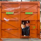 Site Weld NZ owners Steph and Adrian Olsen in an airlock chamber the company has built. PHOTO:...