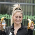 Emily Stewart, of Dunedin, with bananas destined for her ice cream. PHOTO: GERARD O’BRIEN