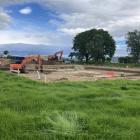 Contractors work on the new Mosgiel pool, which is being constructed on a site near the old pool....