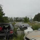 Some of the 800 wrecked cars stored at the Dipton property of Robert Dunnage. PHOTO: SOUTHLAND...