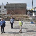 Standing on the former Wolfenden and Russell site in King Edward St, South Dunedin, are (from...