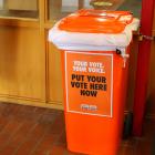 Look out for orange voting bins, where you can deposit your completed voting papers ahead of...