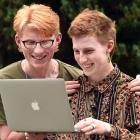 Happy with their NCEA results are Teddy and Hetty Finney Waters at Otago Girls’ High School in...