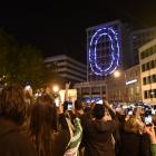 The new year was welcomed with lasers in Dunedin. Photo: Gregor Richardson 