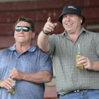 Dave Luff and Phill Bloomfield of Ashburton anxiously watch the races.