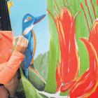 Gently does it . .. Woodend artist Angela Doig works on the second Chorus telephone cabinet she...