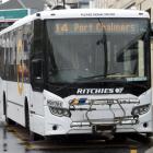 The 2.31 pm bus to Port Chalmers waits to depart the Dunedin bus hub on Wednesday. Photo: Gerard...