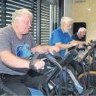 On the bikes . . . At the Blue Brothers free exercise class for men living with cancer held at...