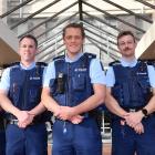 Dunedin police constables (from left) Sol Gonzalez, Owen Payne, Hayden Wingfield, Toby White,...