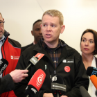 Chris Hipkins speaking to media in Lower Hutt today. Photo: NZ Herald 