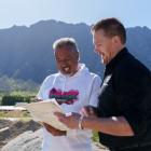 I Am Hope founder Mike King looks over plans for Queenstown’s ‘The Hope House’ with Fowler Homes...