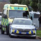 Police and Hato Hone St John attend an incident in Auld St this morning. Photo: Peter McIntosh