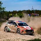 Hayden Paddon competes in the opening round of the European Rally Championship in Hungary...