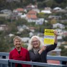 Reduce Rates Group members Robyn Vintiner (left) and Sandy Lotus are concerned about the Dunedin...