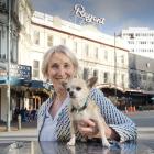 Dunedin lawyer Sally Peart with her chihuahua Pedro on the edge of the Octagon. PHOTO: GERARD O...