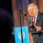 United Nations Secretary-General Antonio Guterres speaks during a Special Envoy on Climate...