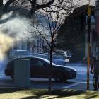 A car idles at the lights in Queens Gardens, Dunedin. An Otago Regional Council emissions...