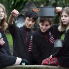 Dunedin North Intermediate pupils (from left) Mae Clarkson, 13, Genjin Gurung, 12, Arlo Abbott,...