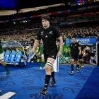 Scott Barrett runs out at last year's World Cup final in Paris. Photo: Getty Images