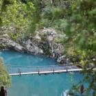 The Hokitika Gorge with the old swingbridge, which was closed last October. PHOTO: GREYMOUTH STAR