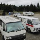 The camper van site set up by the Queenstown Lakes District Council near tthe Red Bridge, Luggate...