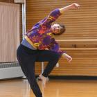 Choreographer Marcela Giesche teaches a dance workshop class in the Dance Gym Studio at the...